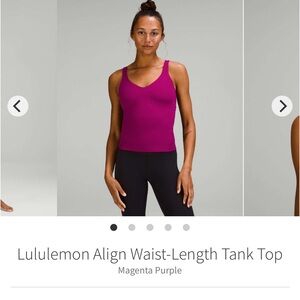 Lululemon Athletica Magenta Purple Tank Top